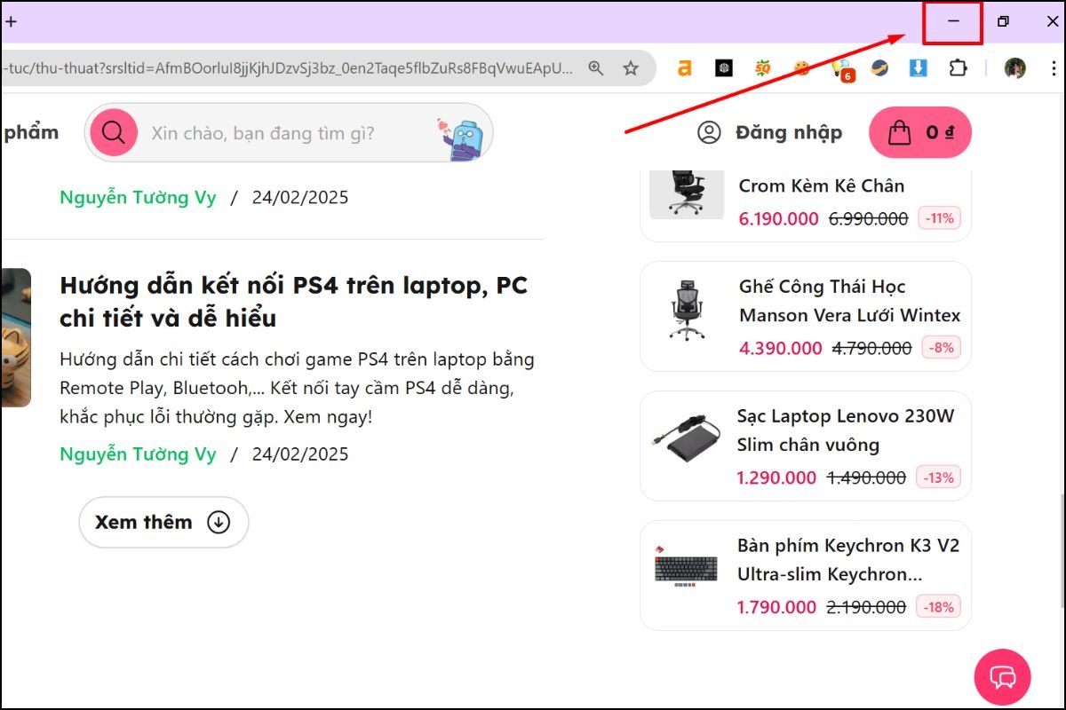 Điều khiển bằng chuột (Windows) là cách dễ thực hiện, phù hợp với mọi người