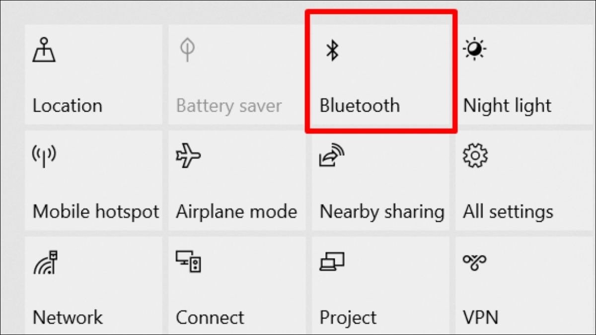 Nhấn vào biểu tượng Bluetooth