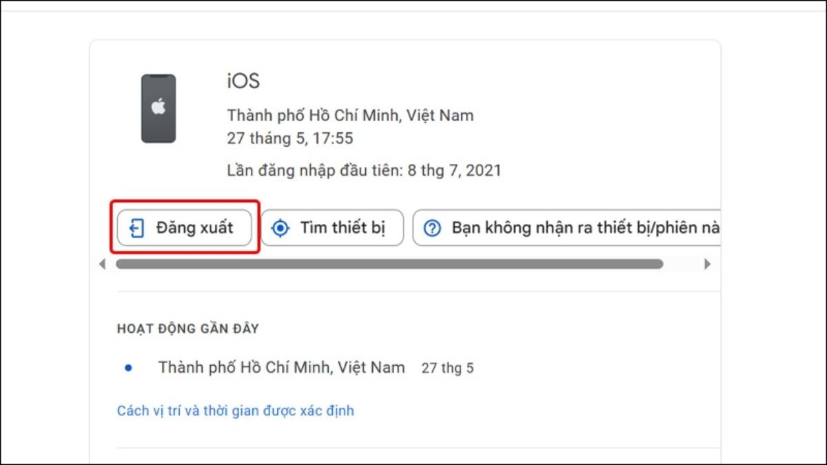 Cuối cùng, bạn nhấn vào nút Đăng xuất để hoàn tất thao tác.