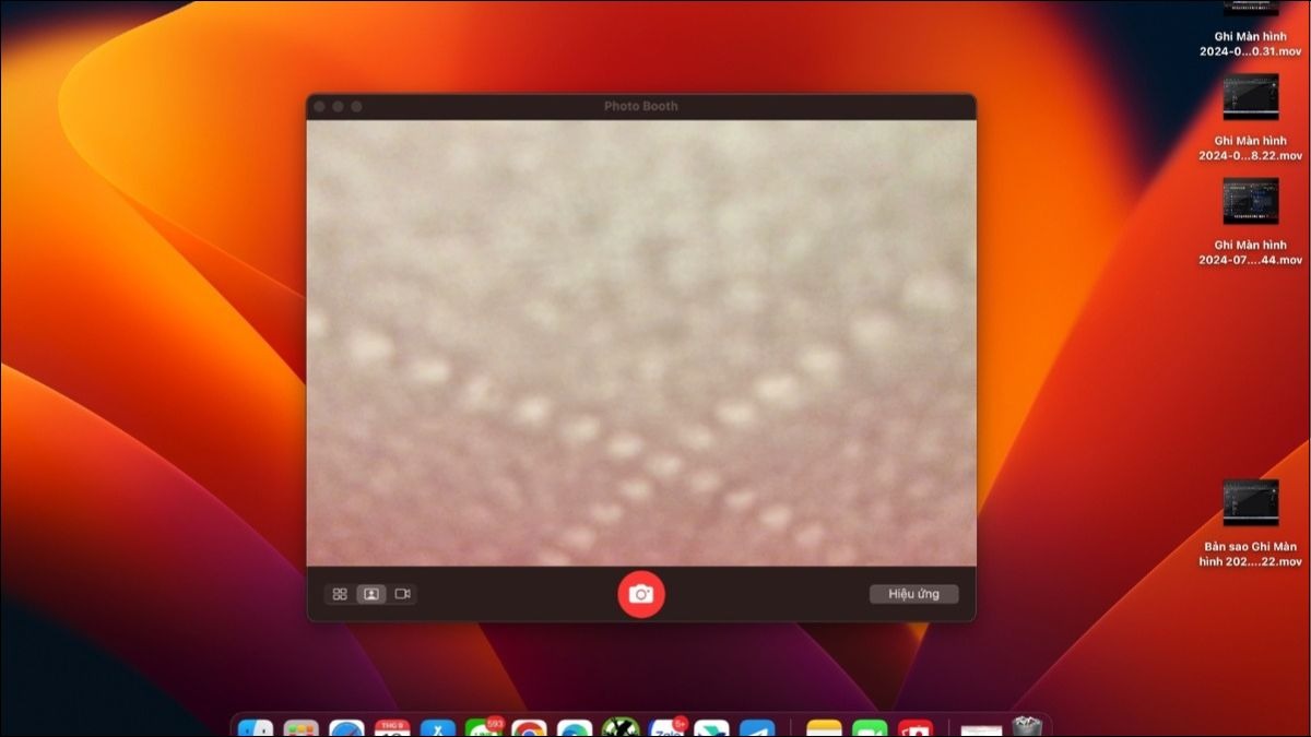 Giao diện Photo Booth trên macOS