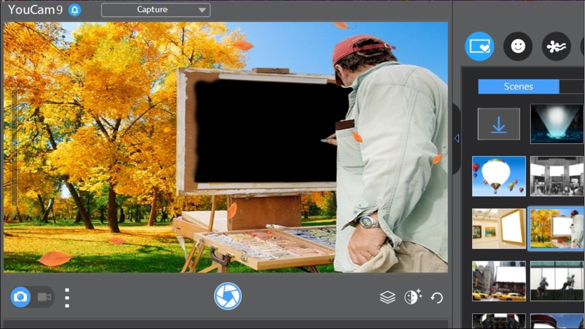 Giao diện một phần mềm chụp ảnh Cyberlink Youcam