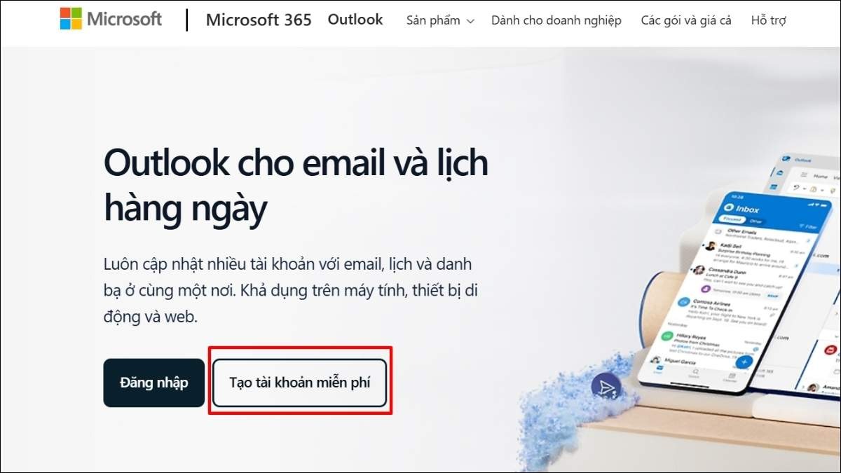Vào trang chủ Microsoft