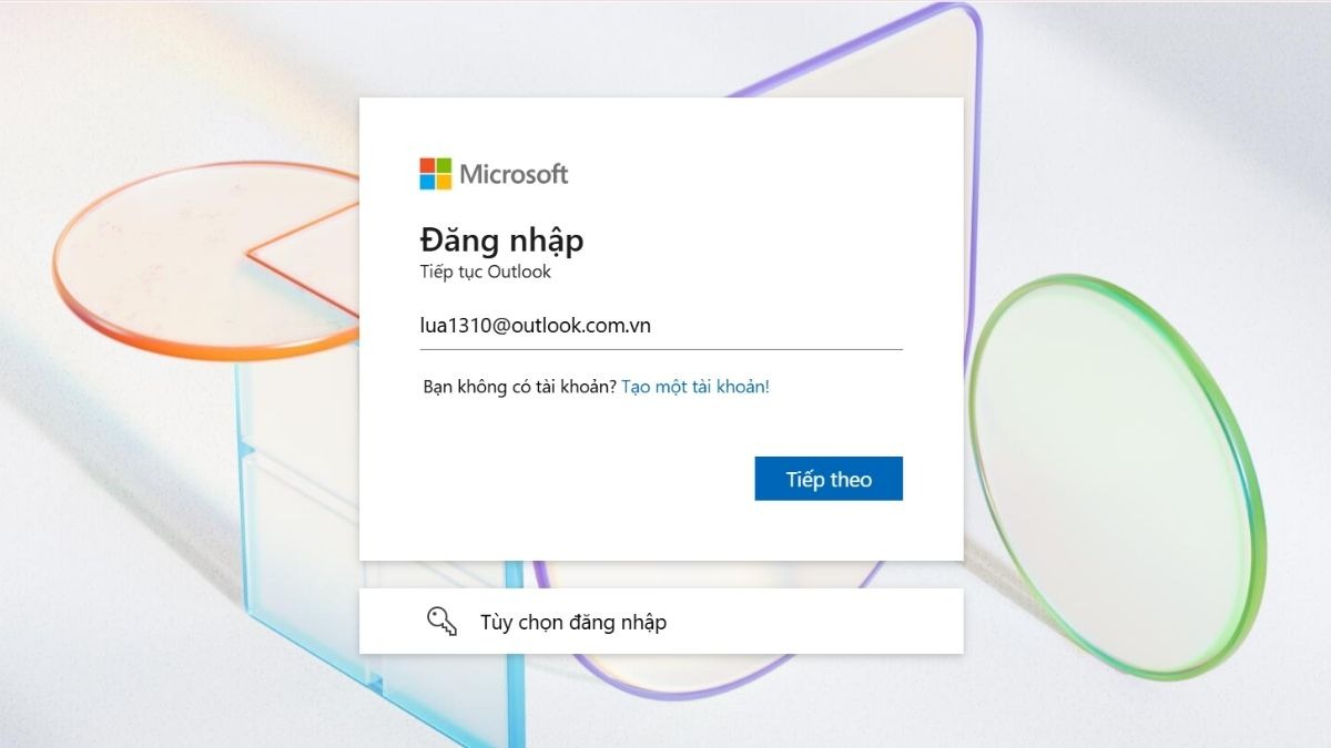 Chọn Đăng nhập để hoàn tất quá trình đăng ký