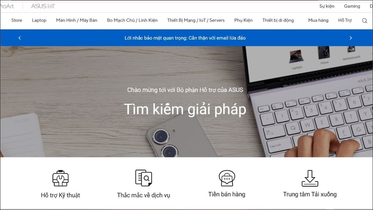 Luôn tải driver từ trang web chính thức của Asus để đảm bảo tính tương thích