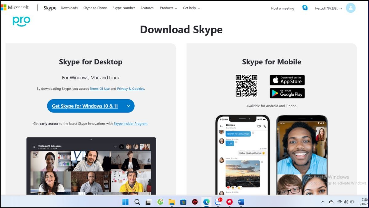 Bước 1: Truy cập trang web của Skype để tải về.