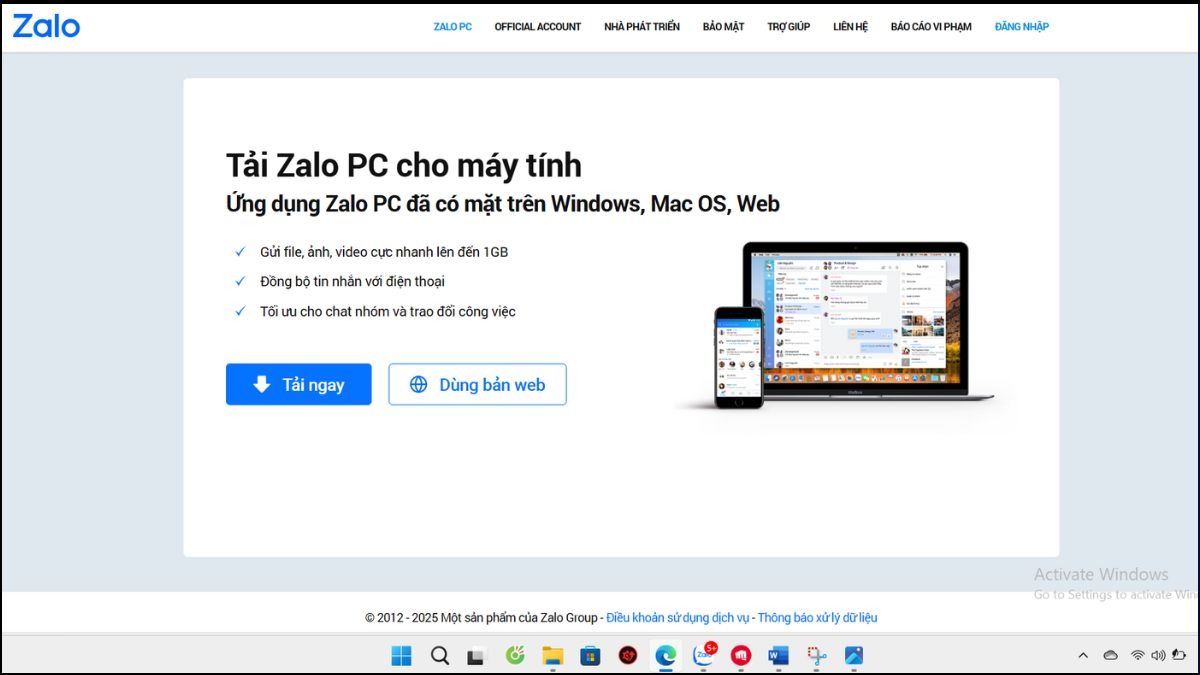 Bước 1: Tải và cài đặt ứng dụng Zalo
