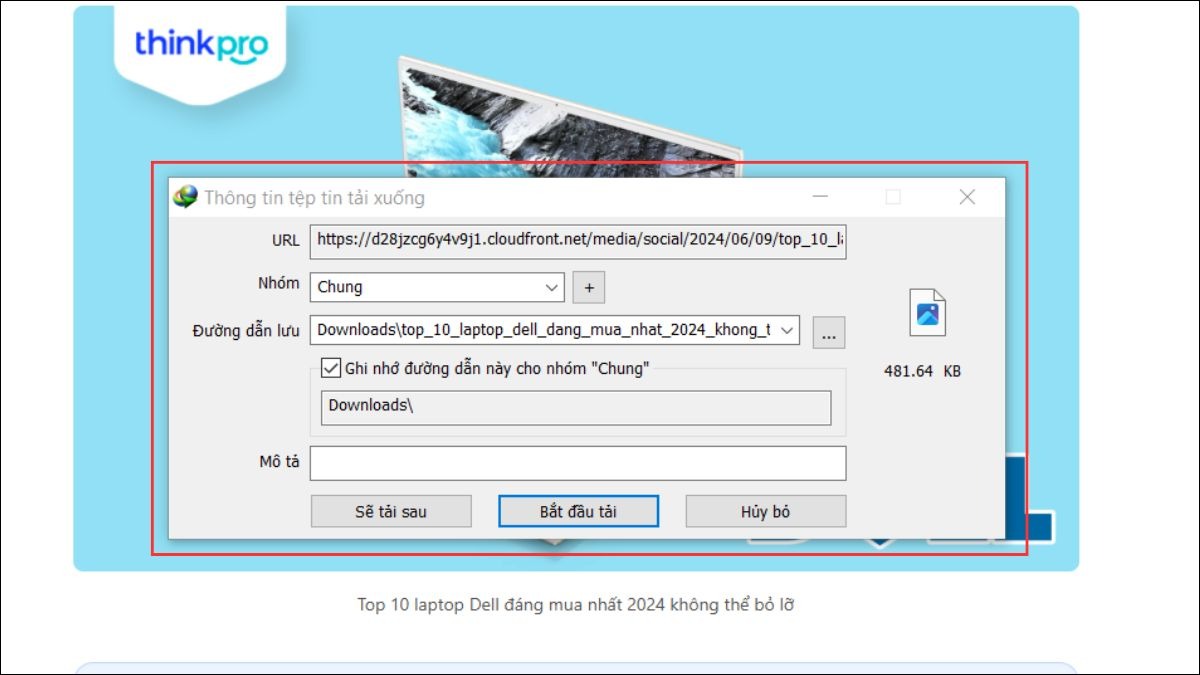 Nhấp Start Download.
