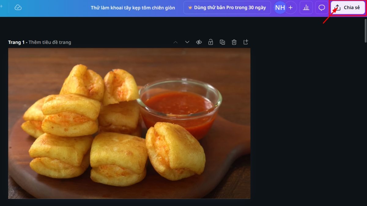 Nhấp vào nút Chia sẻ.