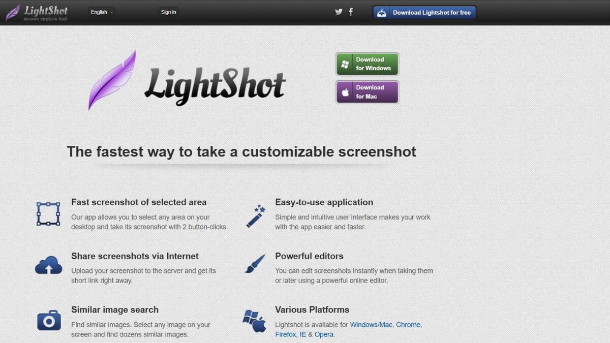 Tải và cài đặt Lightshot.
