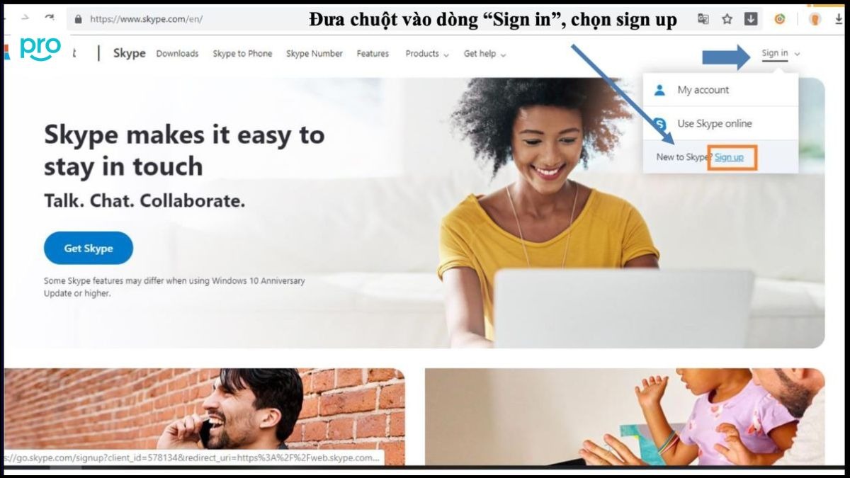 Bước 2: Đăng nhập hoặc tạo tài khoản Skype