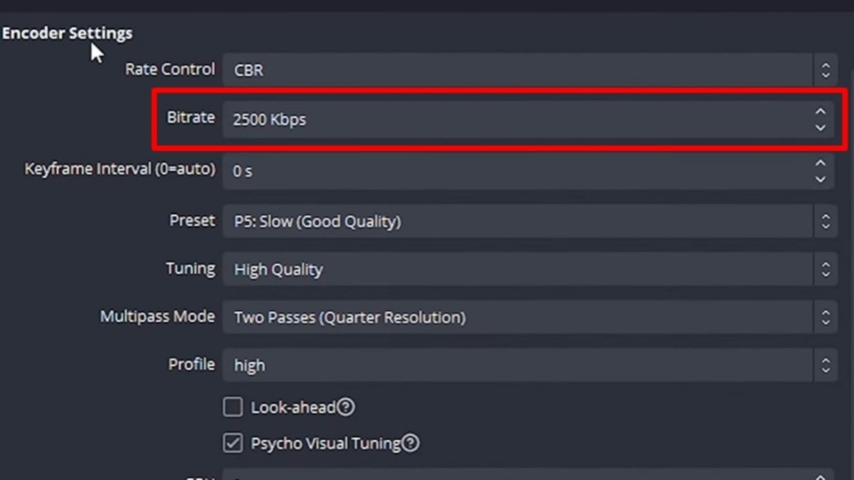 Thiết lập Bitrate
