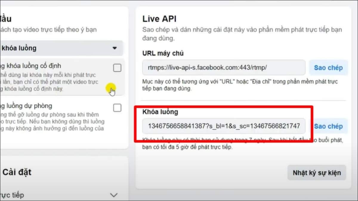 Lấy Stream Key từ Facebook