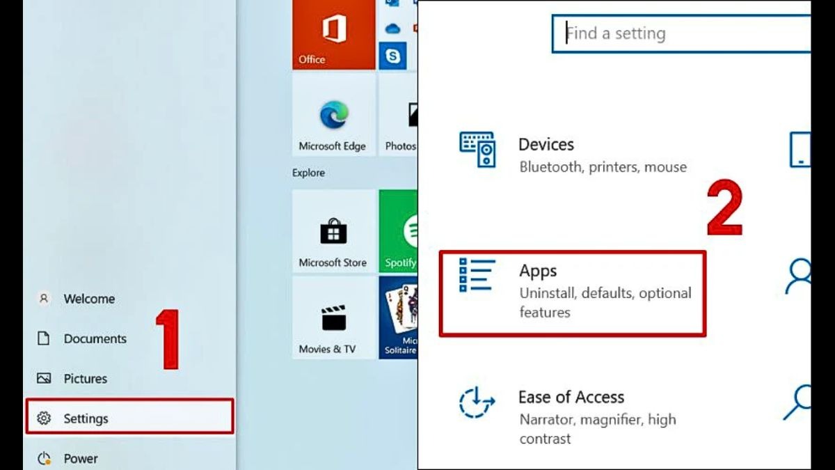 Click vào Apps