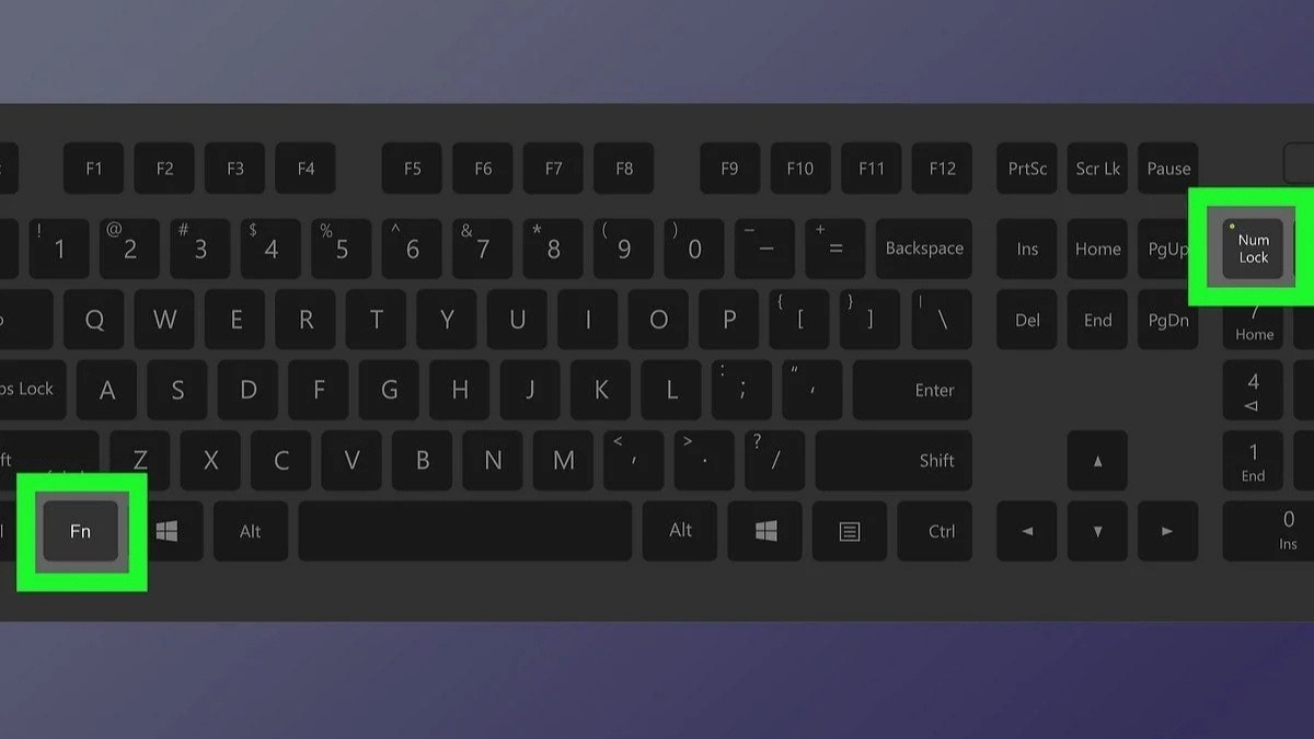 Sử dụng tổ hợp phím Fn + Num Lock