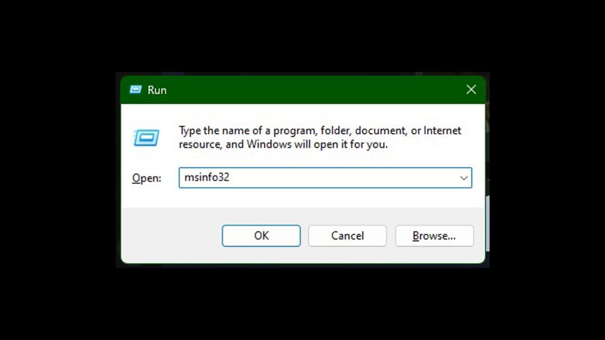 Bạn gõ msinfo32