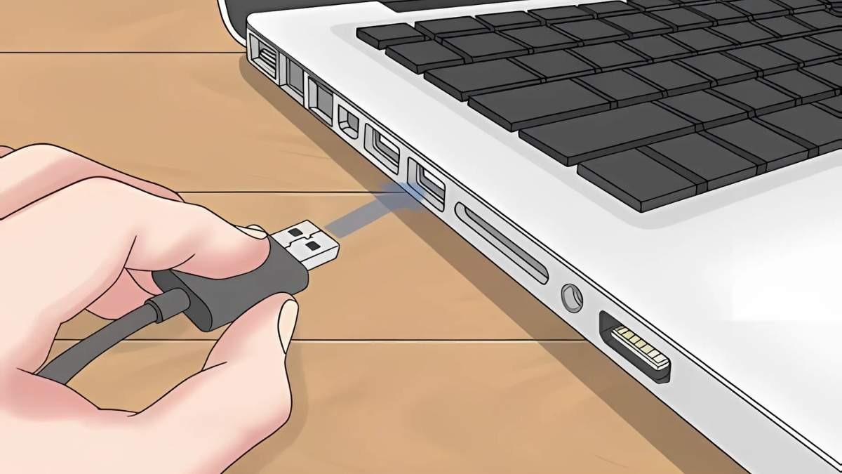 Kết nối bộ chuyển đổi USB vào cổng USB trên Máy tính 1