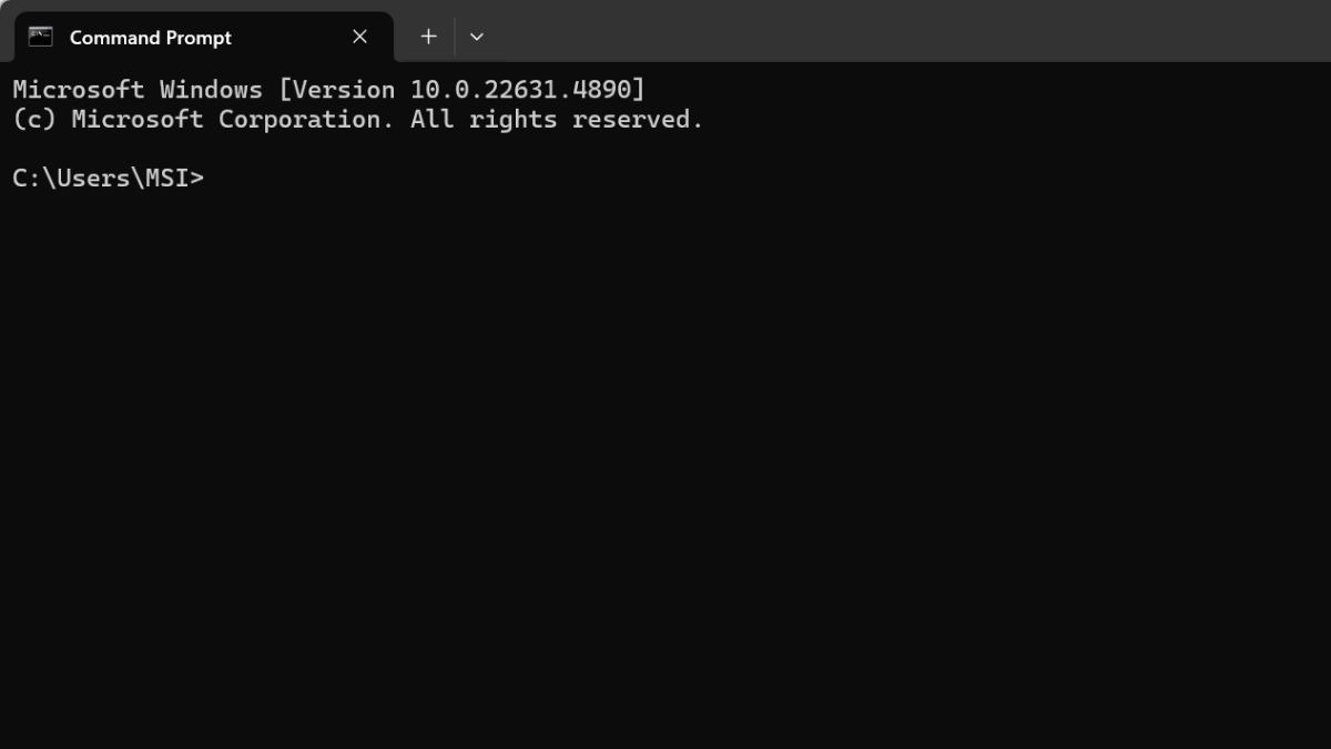 Mở Command Prompt
