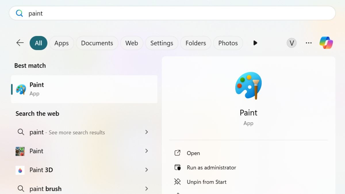 Mở Paint trên máy tính