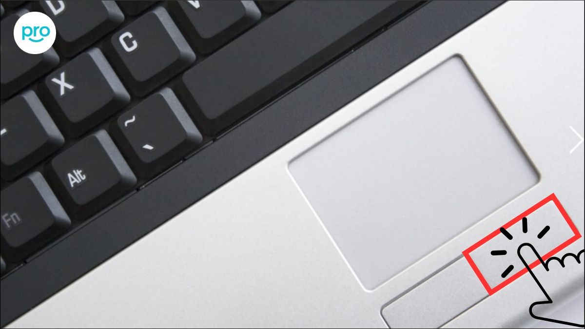 Click chuột phải bằng cách nhấn vào góc dưới bên phải
