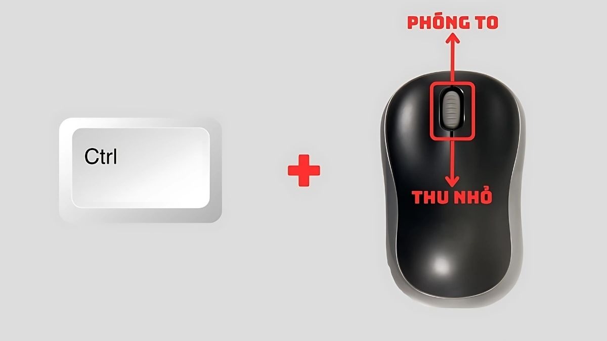 Giữ phím Ctrl và đồng thời cuộn con lăn chuột