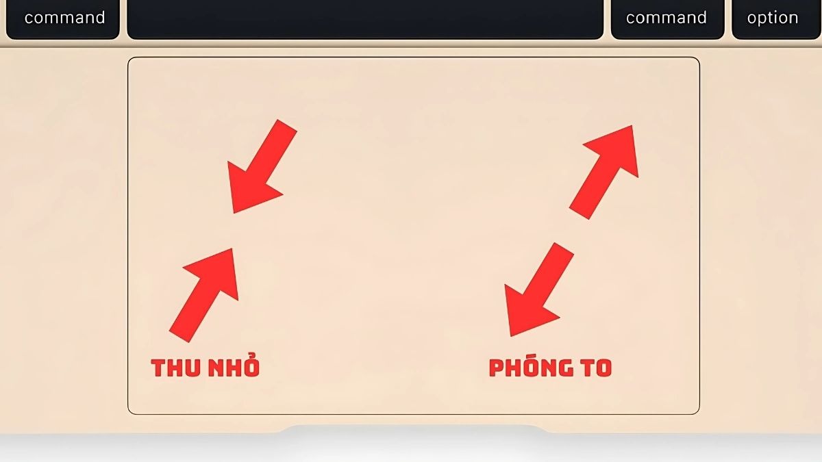 Touchpad trên MacBook giúp bạn dễ dàng phóng to hoặc thu nhỏ màn hình