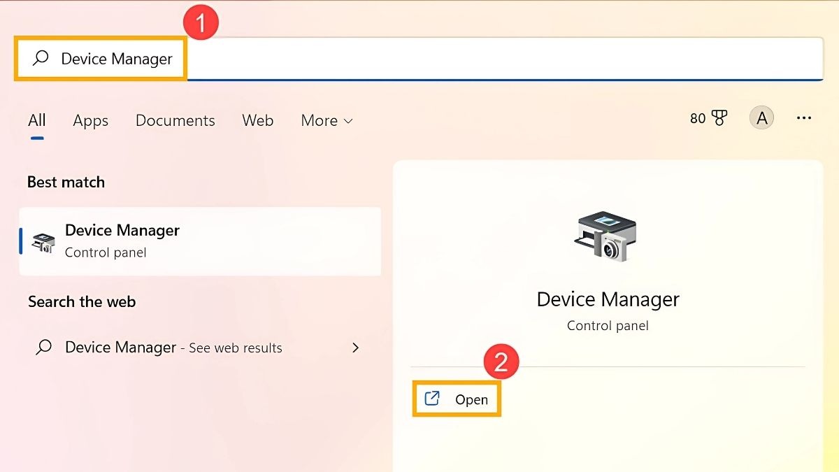 Mở Device Manager