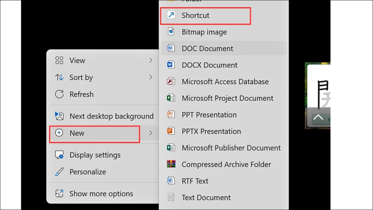 Tạo Shortcut trên màn hình Desktop