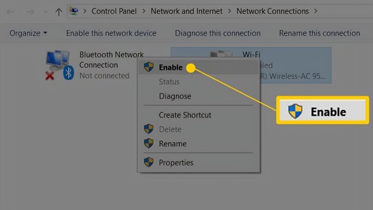 Chọn Disable để bật hoặc Enable khi muốn tắt Bluetooth.