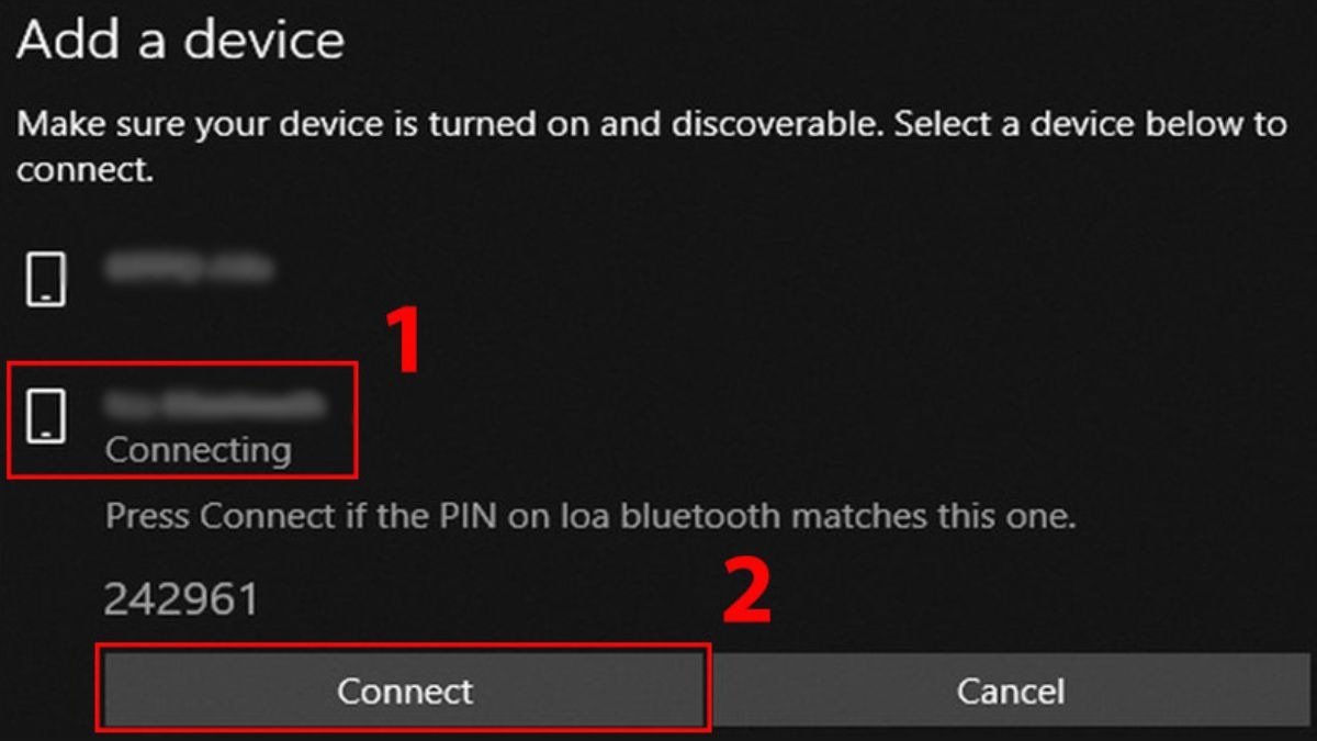 Click vào tên đó rồi chọn nút Connect hoặc Pair để bắt đầu ghép nối.
