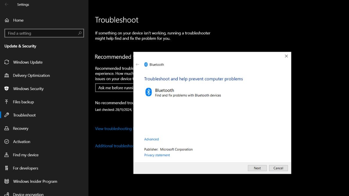 Mở Settings, bạn tìm kiếm Troubleshoot settings và chọn Bluetooth troubleshooter.