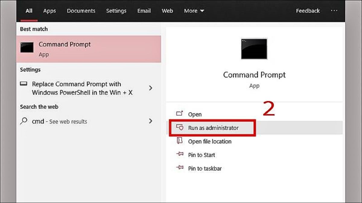 Sử dụng Command Prompt