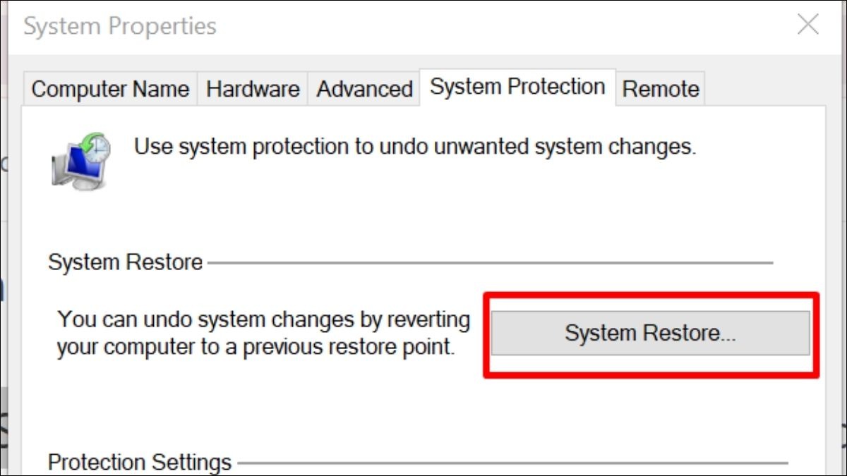 Chọn System Restore