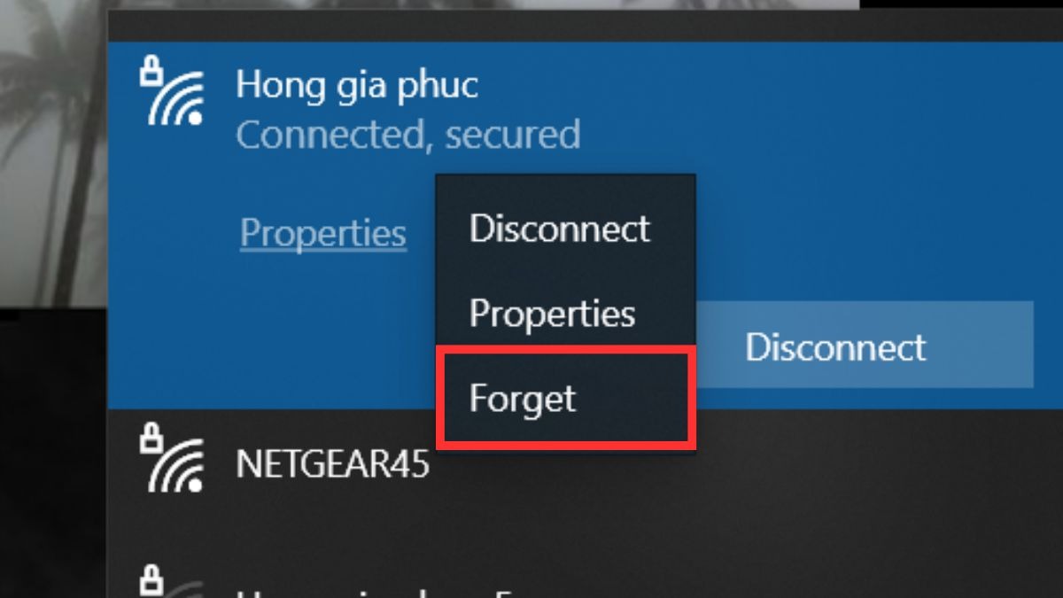 Quên mạng trên laptop.
