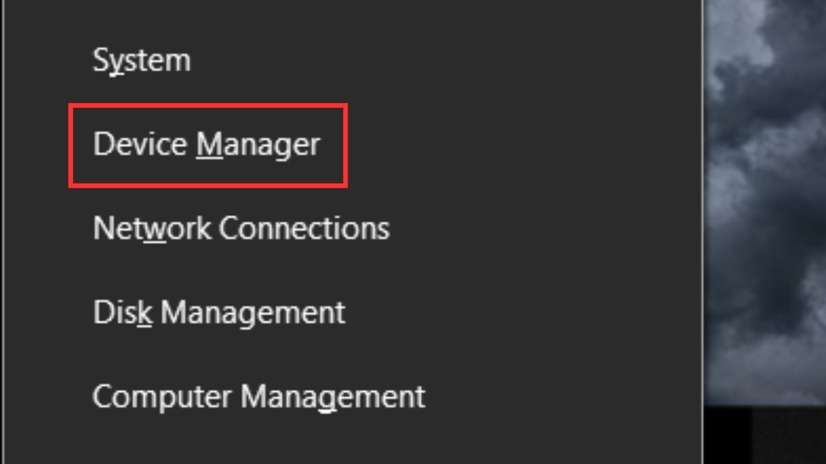 Chọn Device Manager.