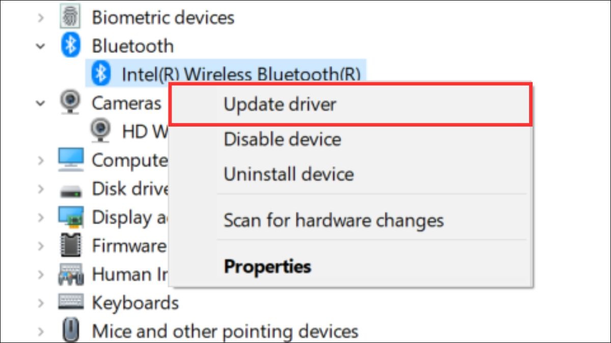 Chọn Update driver.