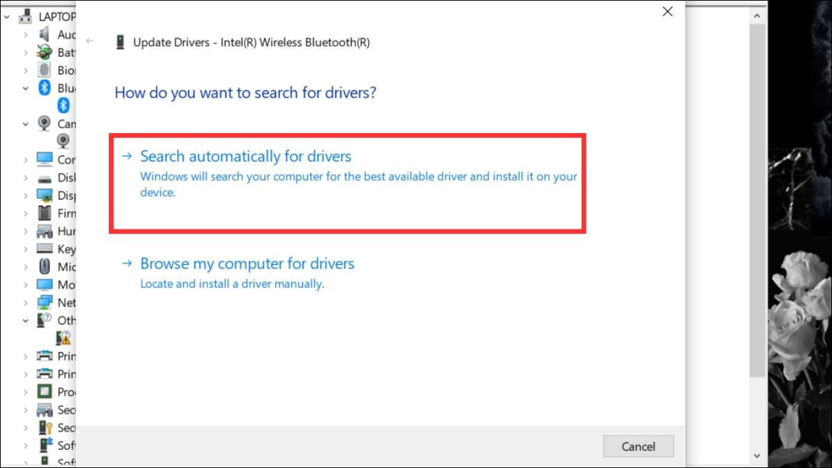 Chọn Search automatically for drivers.