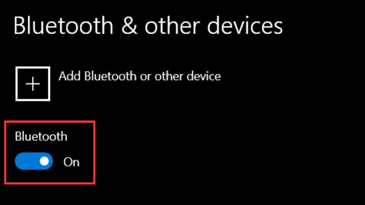 Bật công tắc Bluetooth sang trạng thái On.