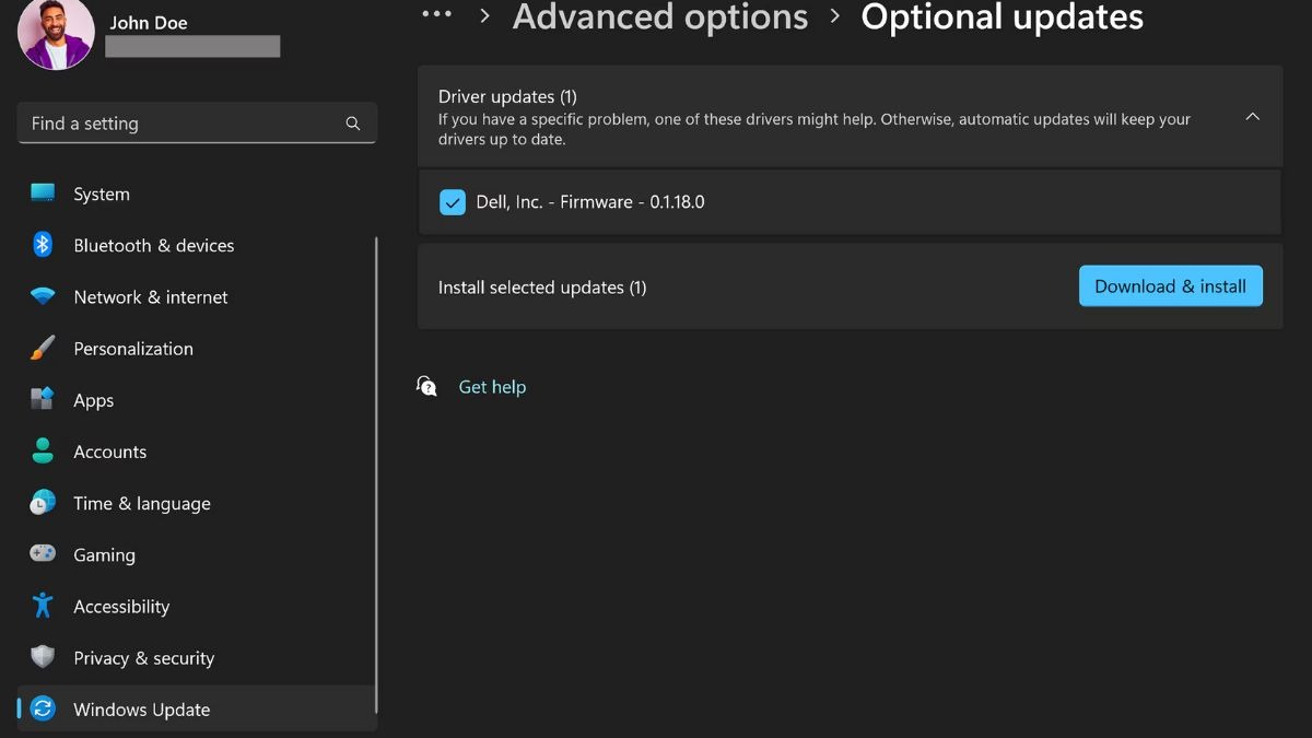Cập nhật qua Windows Update