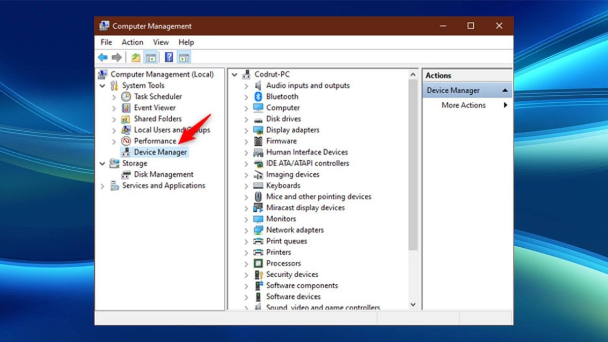 Bạn nhấn tổ hợp phím Windows + X và chọn Device Manager