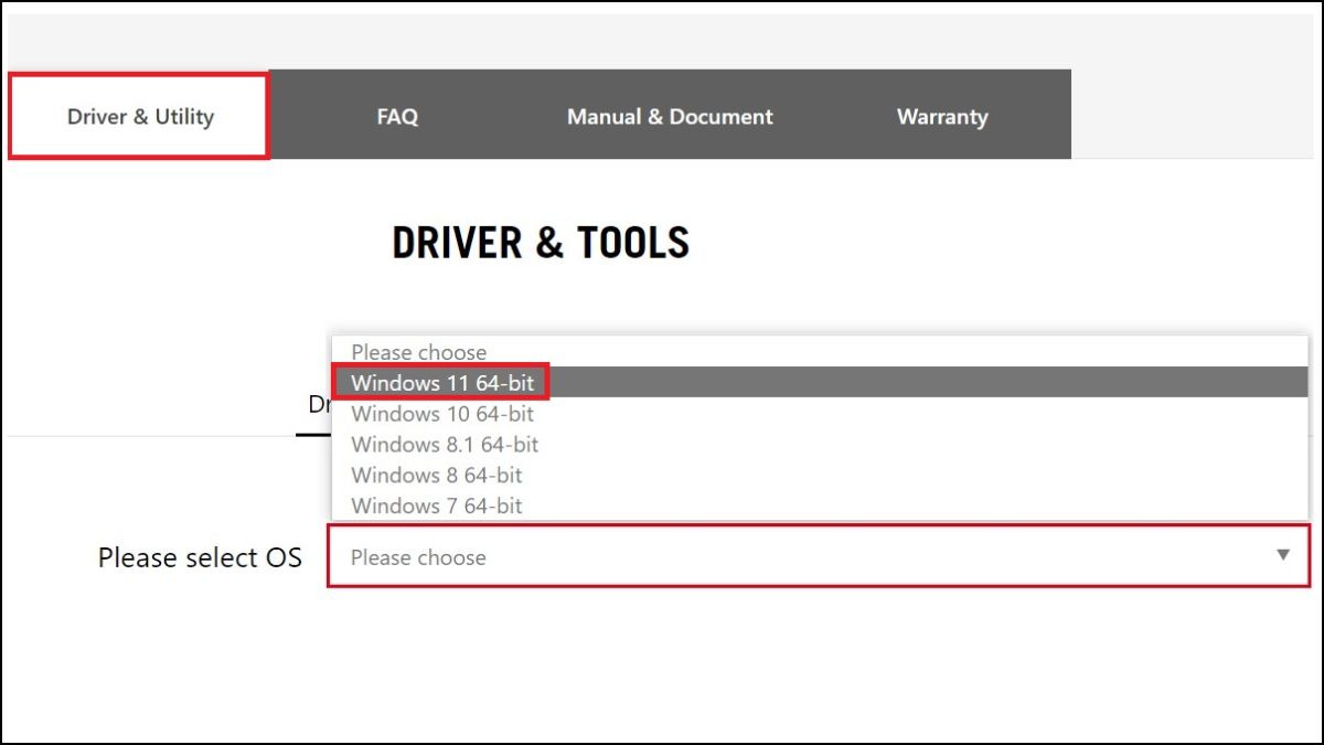 Cập nhật Driver thủ công.