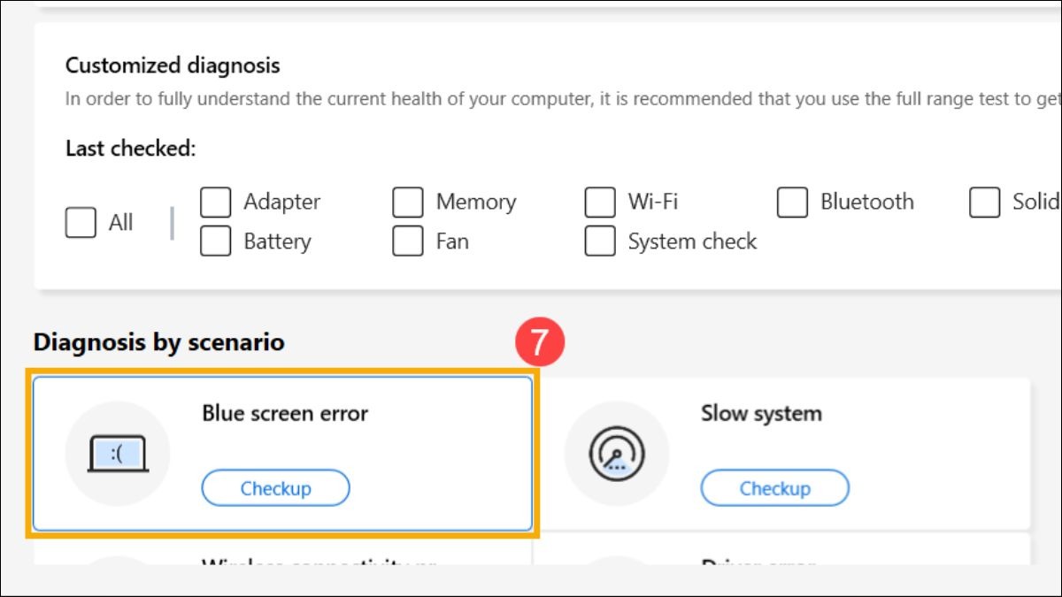Bấm Checkup ở lỗi được phát hiện.