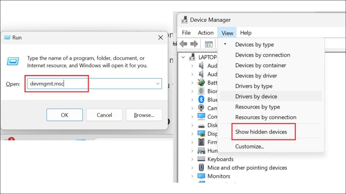 Mở Device Manager