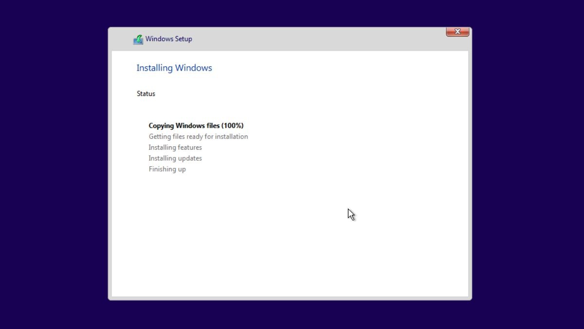 Windows sẽ tự động cài đặt