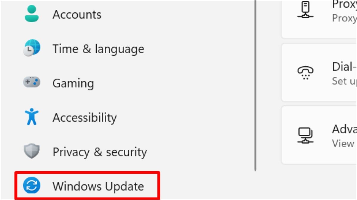 Vào Windows Update