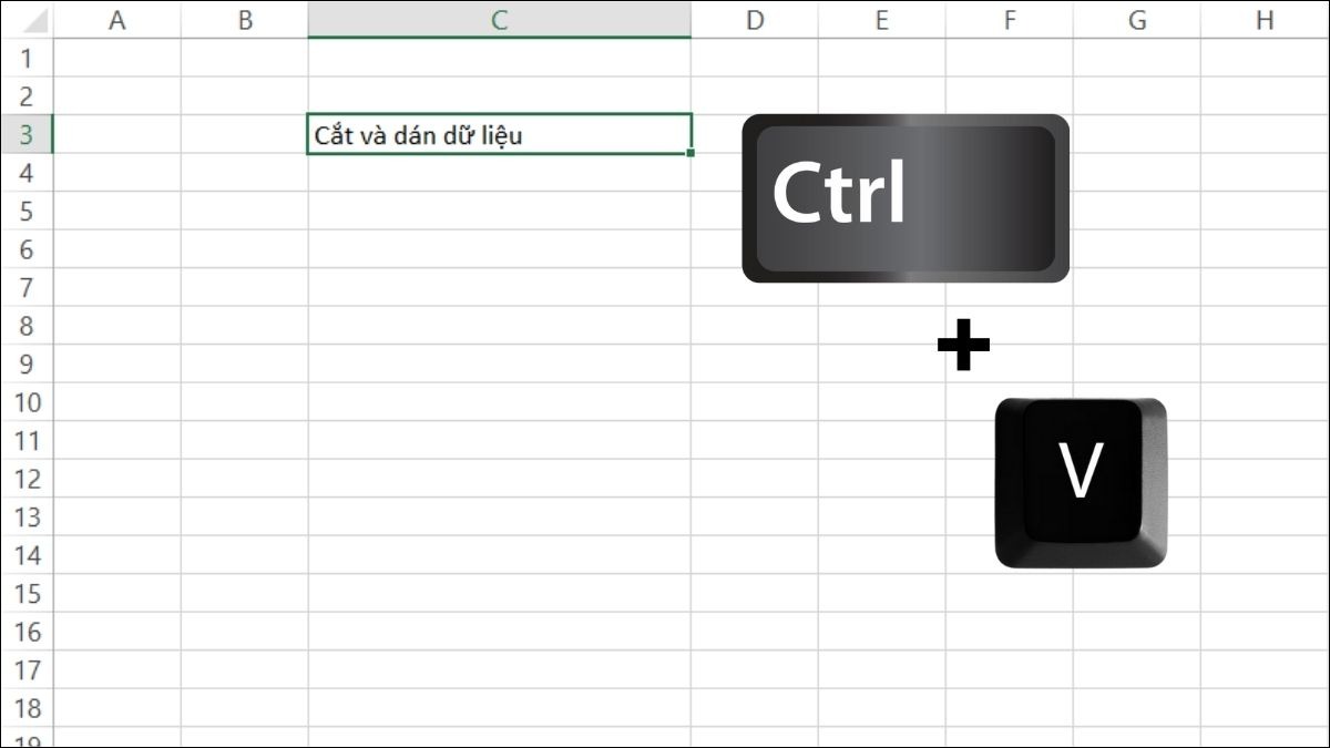 Chọn ô đích và nhấn Ctrl + V.