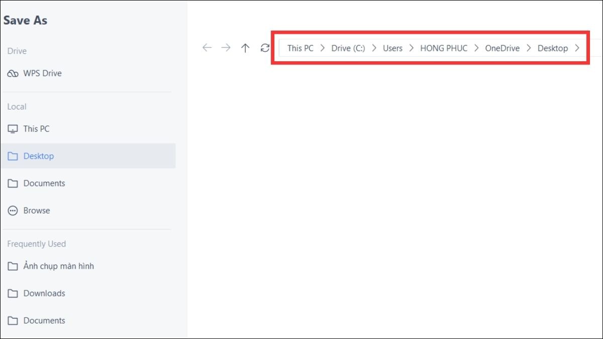 Chọn vị trí lưu file.