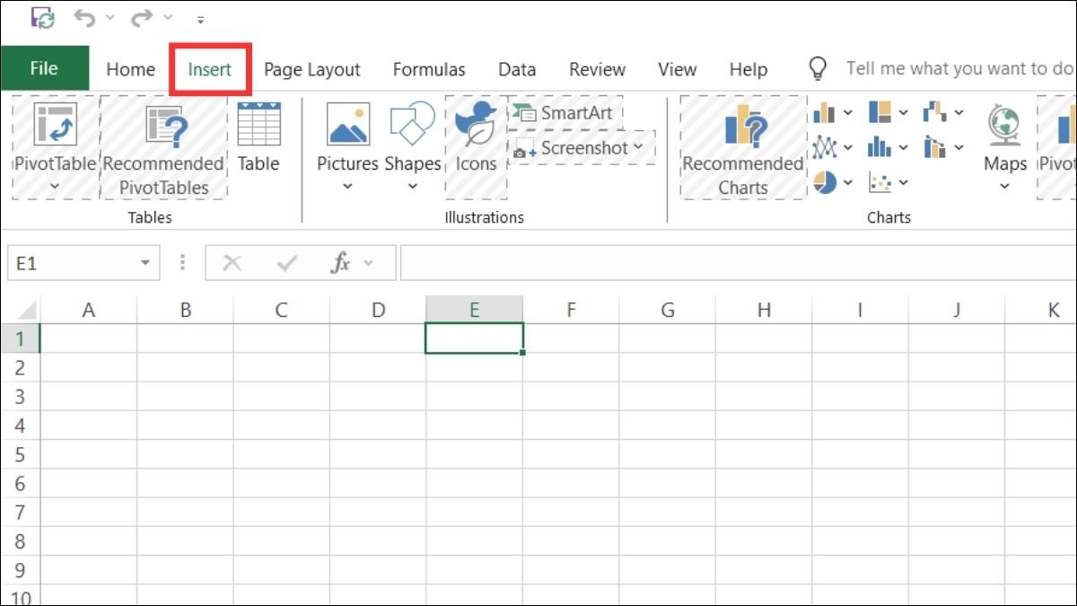 Chèn các đối tượng như bảng, biểu đồ, hình ảnh, v.v. vào worksheet.