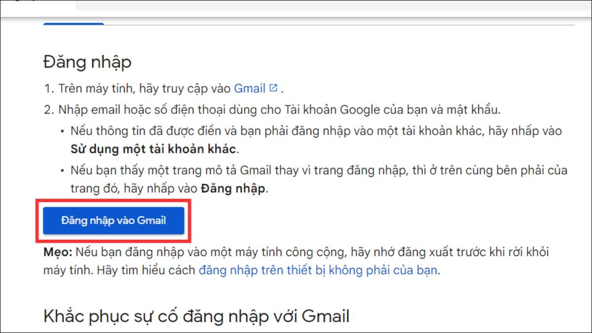 Bạn hãy luôn kiểm tra URL trước khi đăng nhập, đảm bảo đó là mail.google.com.