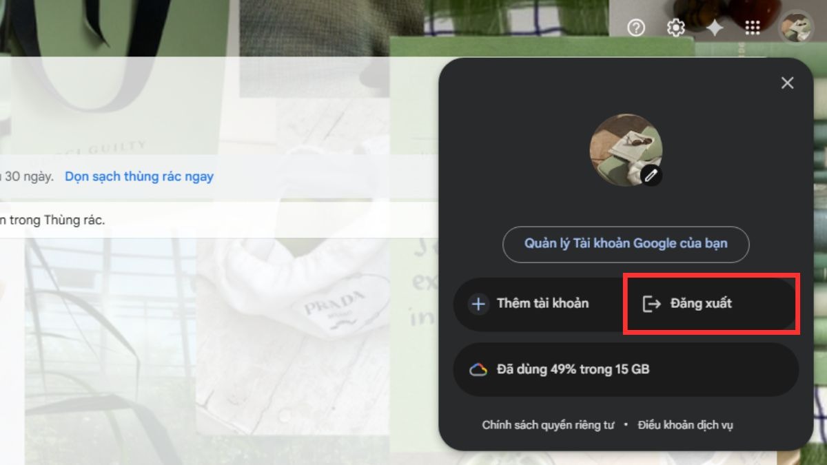Bạn cần đăng xuất khỏi tài khoản sau mỗi lần sử dụng.