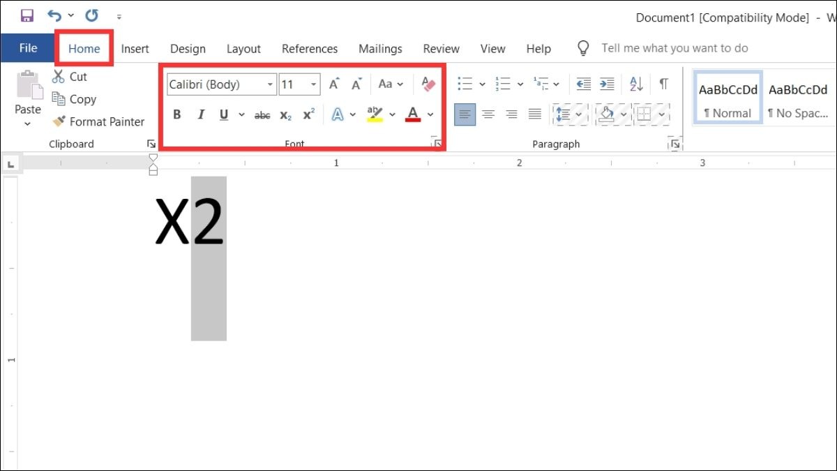 Bôi đen ký tự cần viết dấu mũ và tìm đến mục Font.